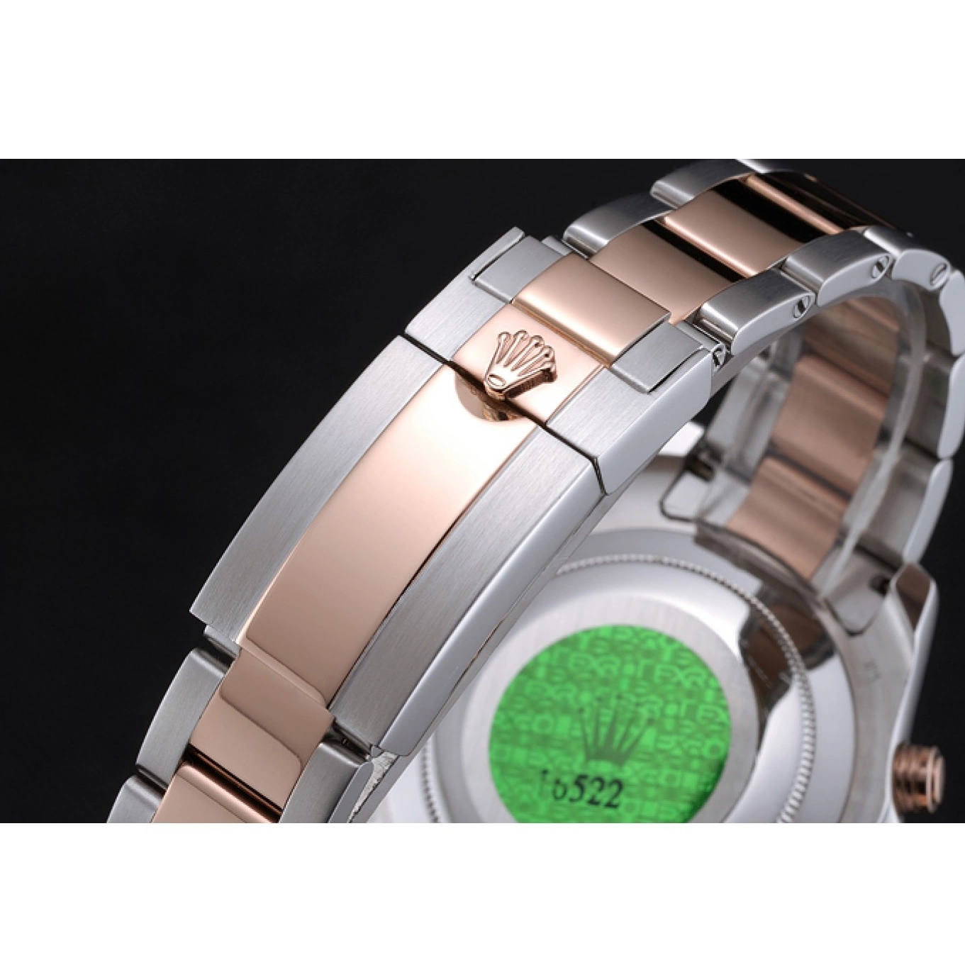 Aaa replica 622270 Yacht-Master Rolex Rose Blue Bezel White and Dial Gold Steel Bracelet Stainless II 0610